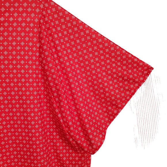 Catherines Size 3X 26/28W Blouse Pullover Stretch Paisley Lace Up Tunic Red - Picture 10 of 10